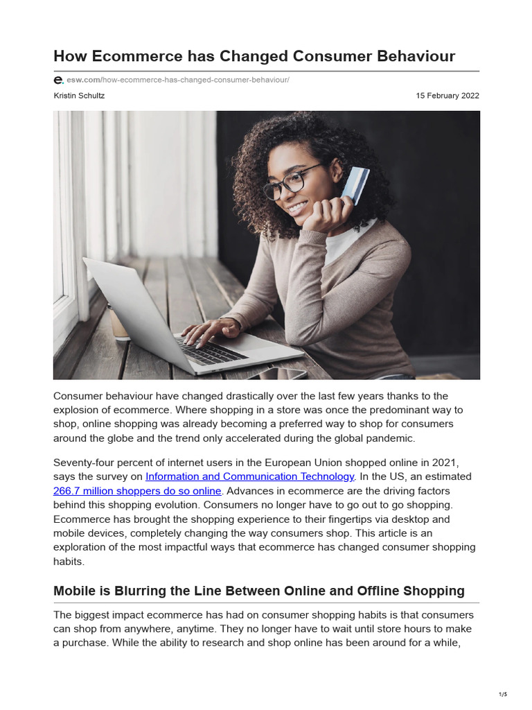 How Ecommerce Has Changed Consumer Behaviour | PDF | E Commerce ...