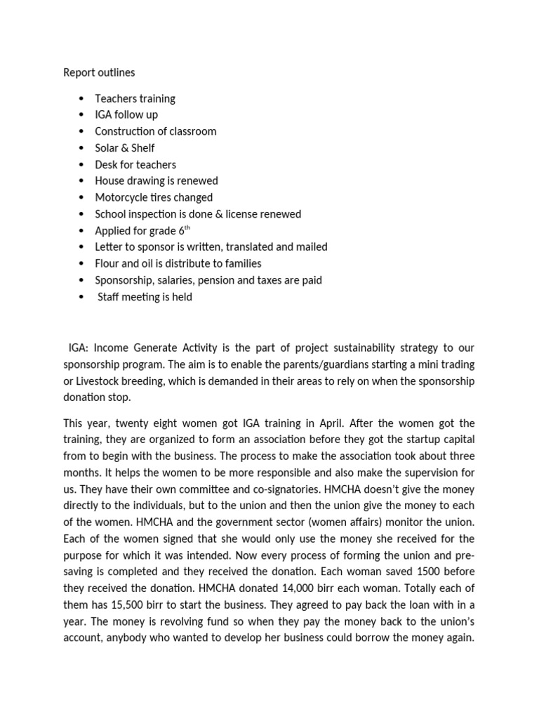 Report Outlines | PDF