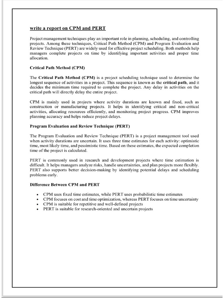 CPM and Pert | PDF