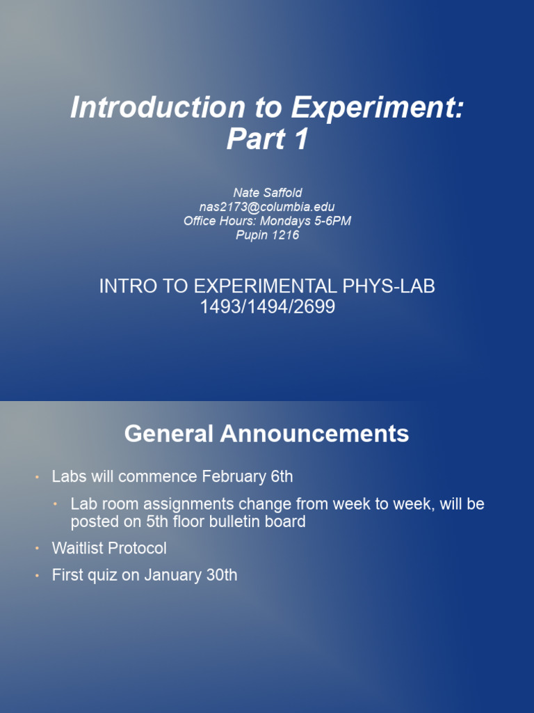 Lab0 IntroToExperimental Part1 | PDF | Standard Error | Accuracy And ...