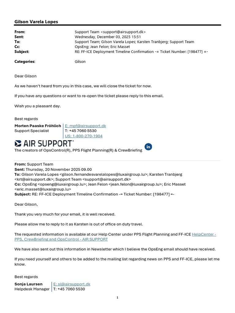 FF-ICE Deployment Timeline Confirmation | PDF | Computer Mediated ...