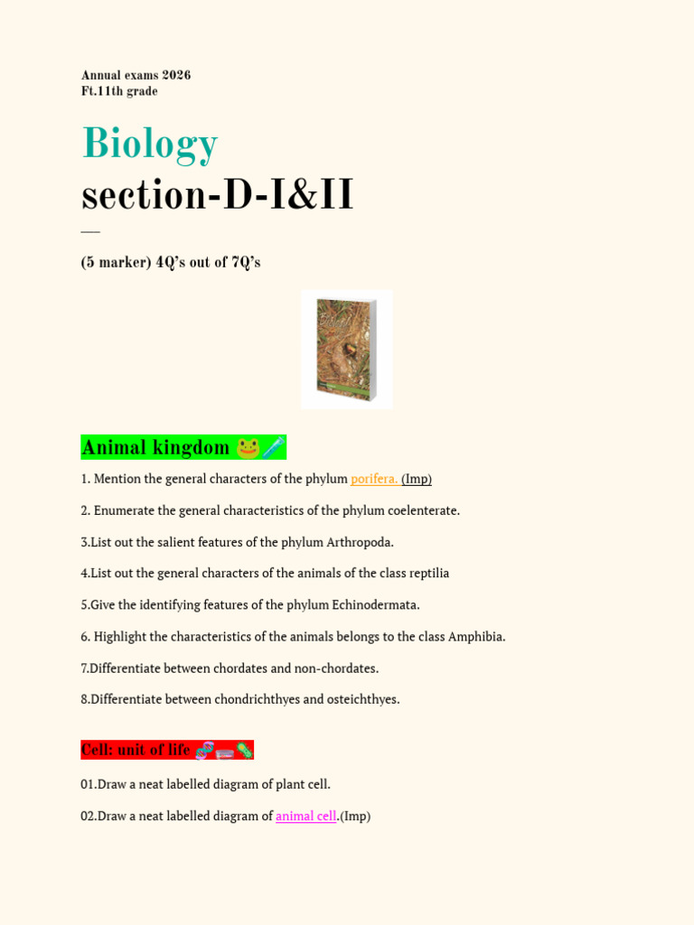 Bio Section D Import | PDF | Auxin | Cell (Biology)