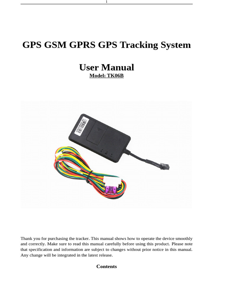 TK06B GPS Tracker User Manual-1 | PDF | Global Positioning System | Gsm