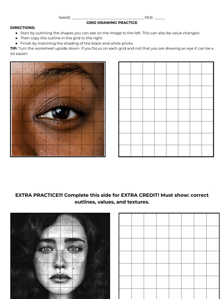 Grid Drawing Practice Directions | PDF