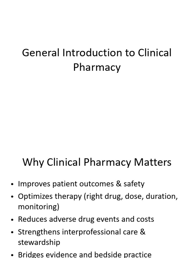 Intro Clinical Pharmacy | PDF | Pharmacy | Health Care