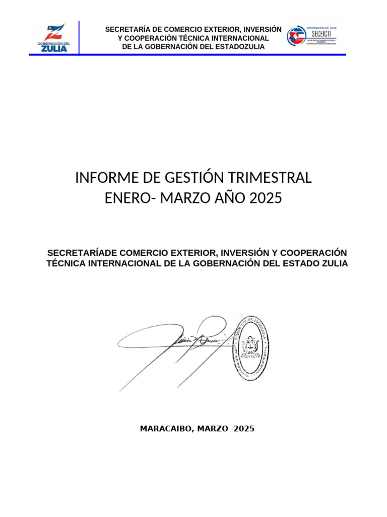 Seceicti Informe de Gestión 1er Trimestre Año 2025 | PDF | El comercio ...