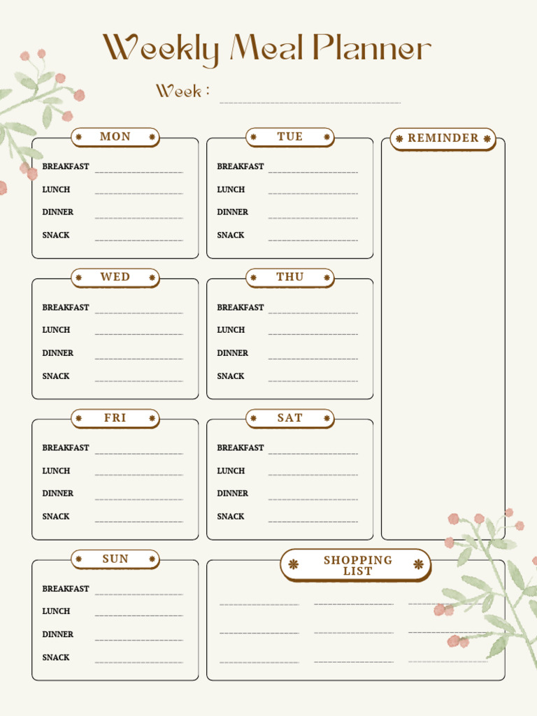 Meal Plan Template | PDF