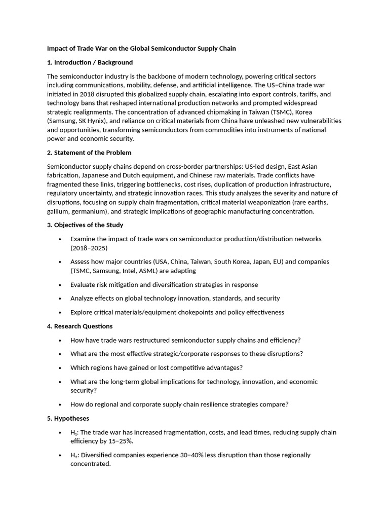 Impact of Trade War On The Global Semiconductor Supply Chain | PDF ...