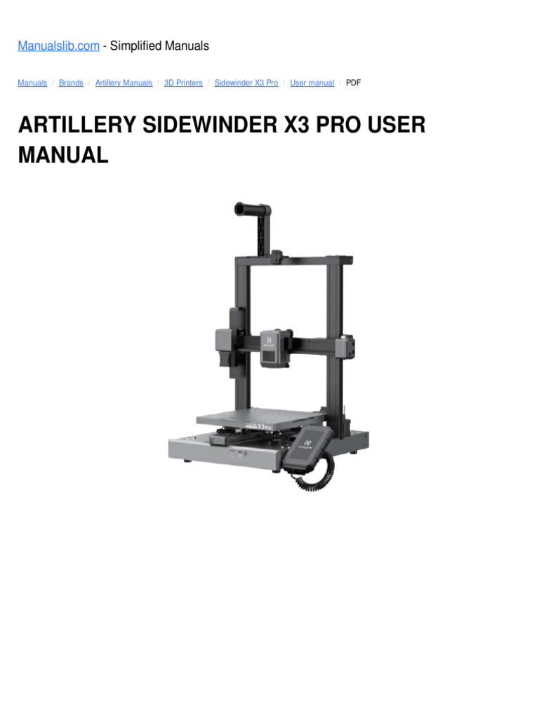 Artillery Sidewinder X3 Pro | PDF | Extrusion | Screw