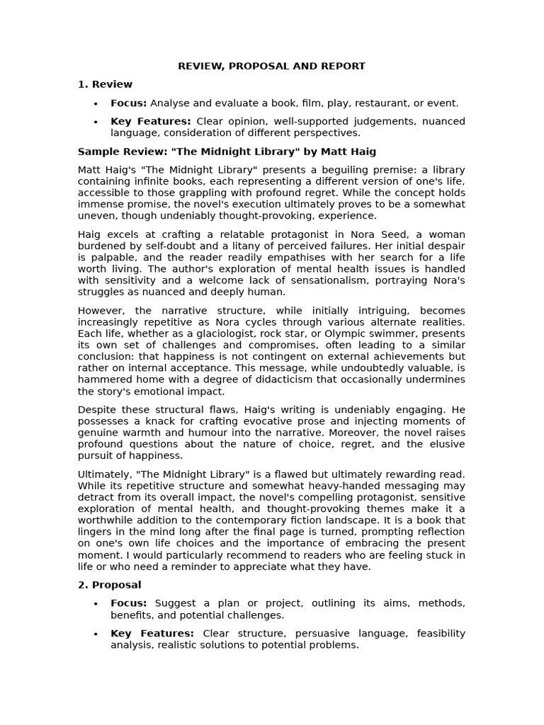 Review, Proposal, Report | PDF