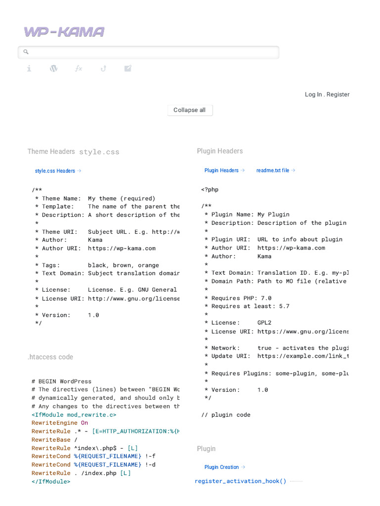 WP Cheat Sheet For Developers (WP-Karma) | PDF | Tag (Metadata) | Word ...