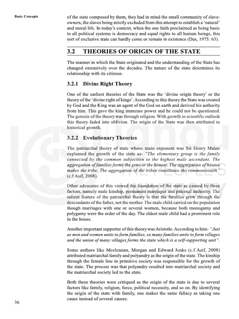 Lecture 5 - Theories of Origin of State | PDF