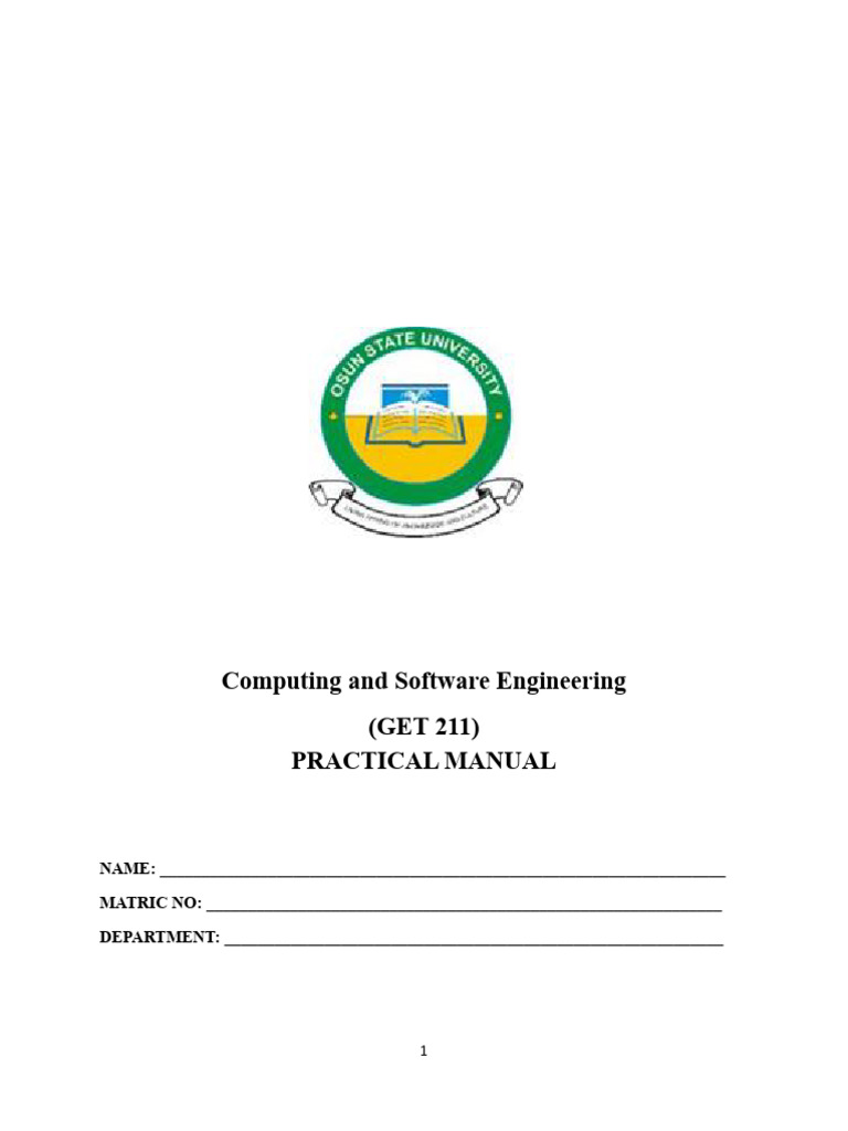 GET 211 Practical MANUAL New | PDF | Computer Hardware | Object ...