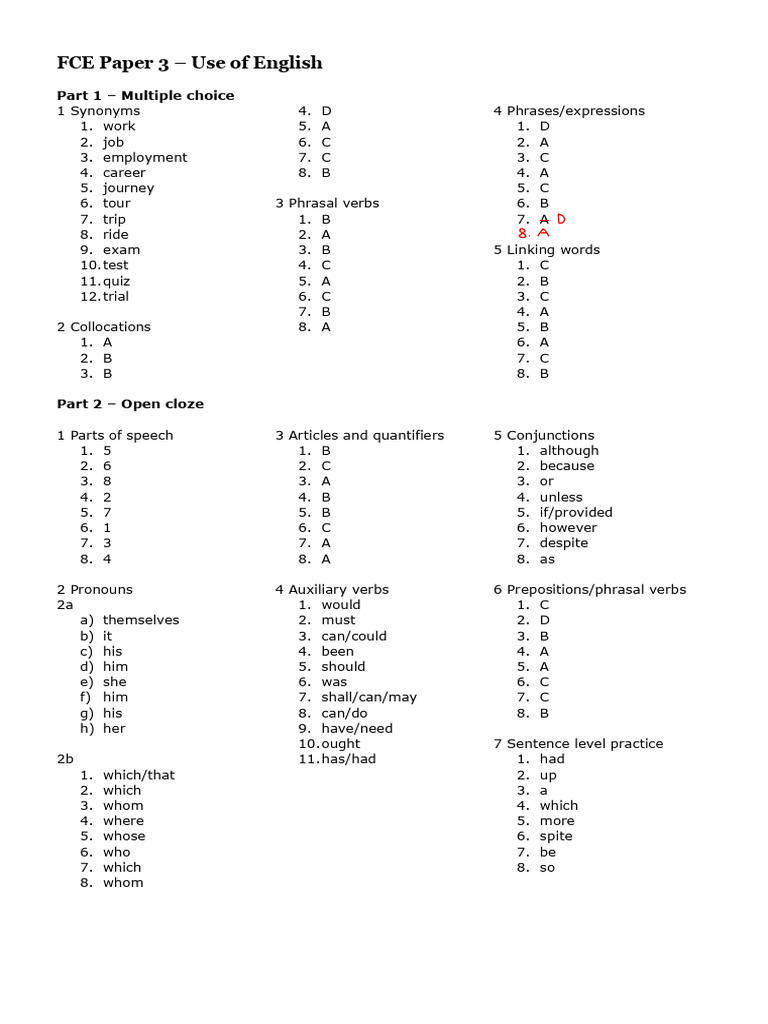 Spotlight Paper Answer | PDF | Verb | Part Of Speech