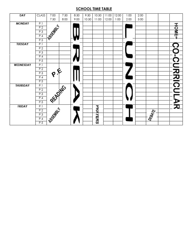 School Time Table | PDF