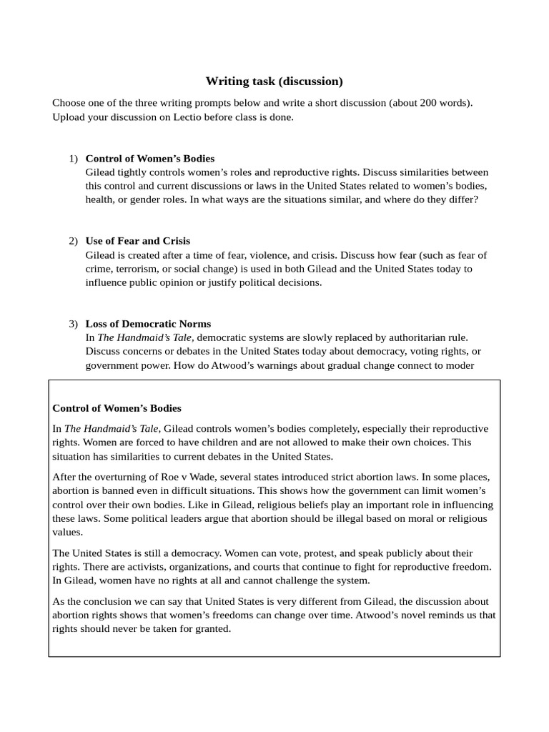 Writing Task (Discussion) | PDF