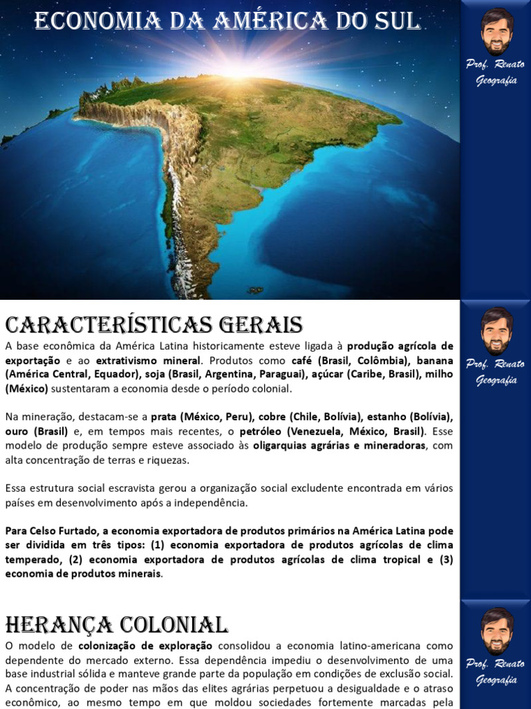 Aula 12 - América Do Sul - Economia | PDF | Neoliberalismo | América do Sul