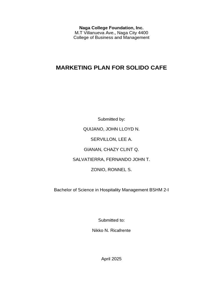 THC 5 Midterm Examination Draft | PDF | Brand | Marketing Strategy