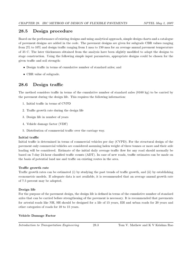Design Procedure For Pavement | PDF