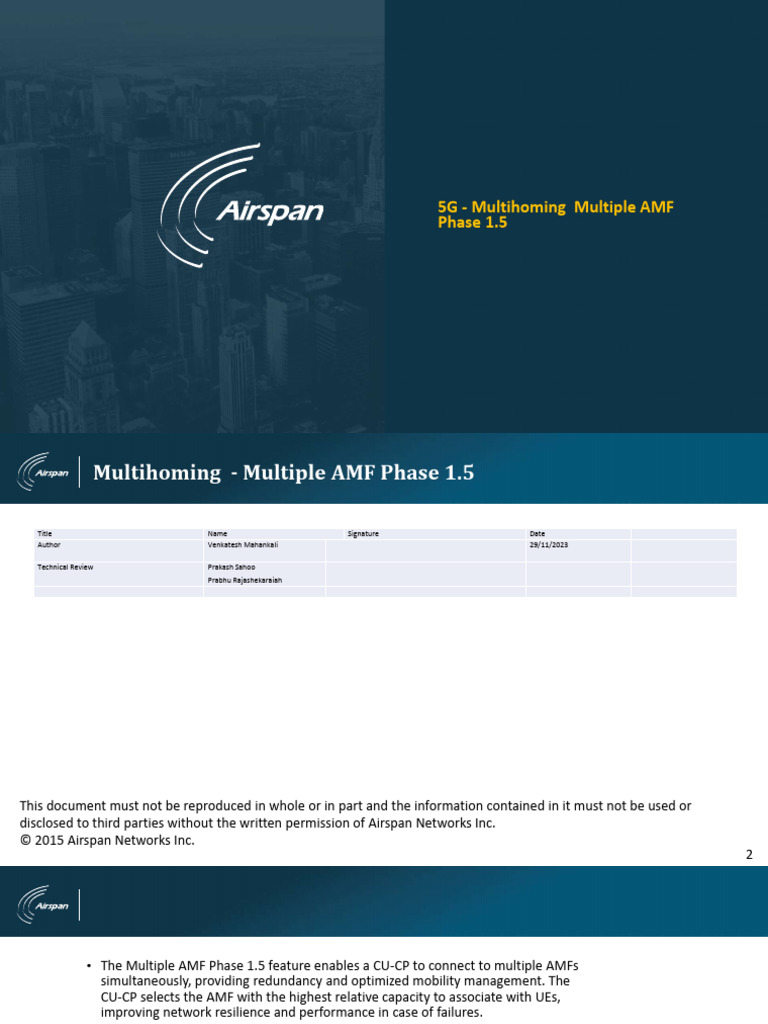 Multihoming Multiple AMF Phase 1.5 - Documentation | PDF | Computer ...