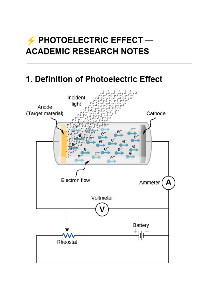 Photoelectric Effect Shortnotes | PDF | Photoelectric Effect | Electron