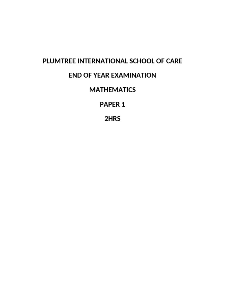 Maths Form 1 Ppr1 | PDF