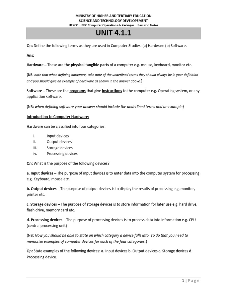 Form 4 Hexco Study Notes | PDF | Printer (Computing) | Computer Data ...