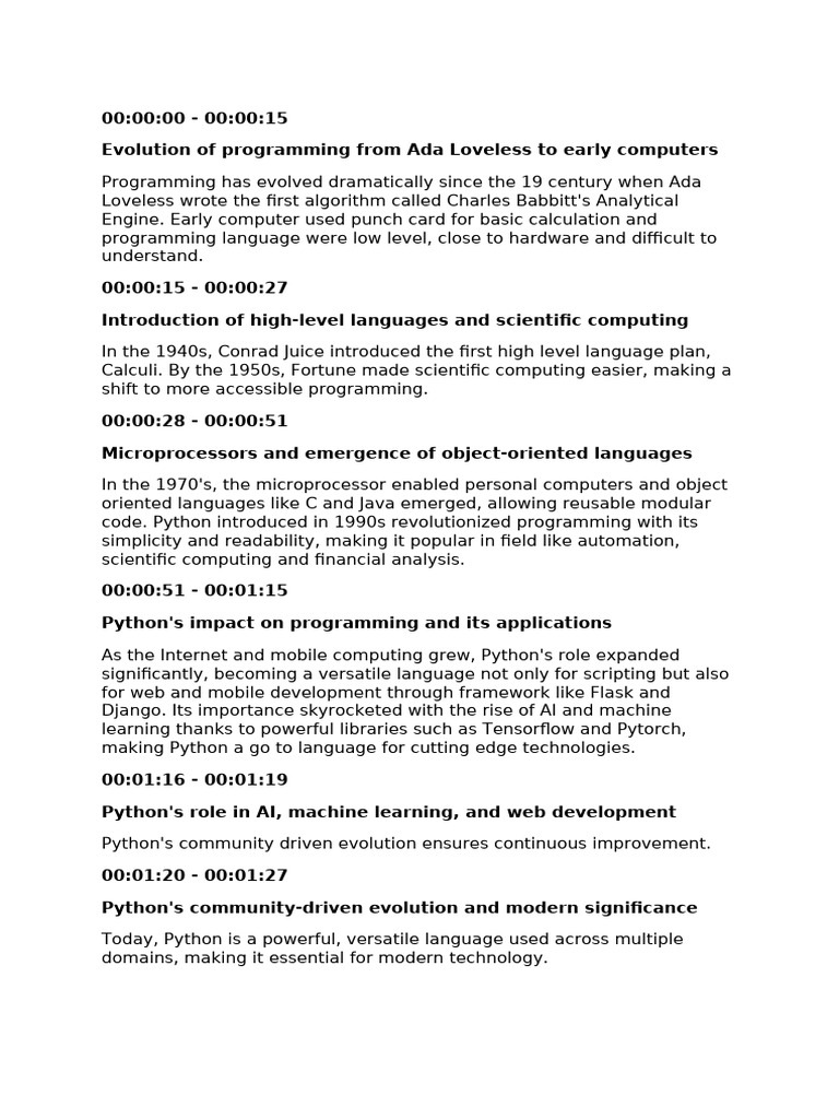 History of Programming - Transcripts | PDF