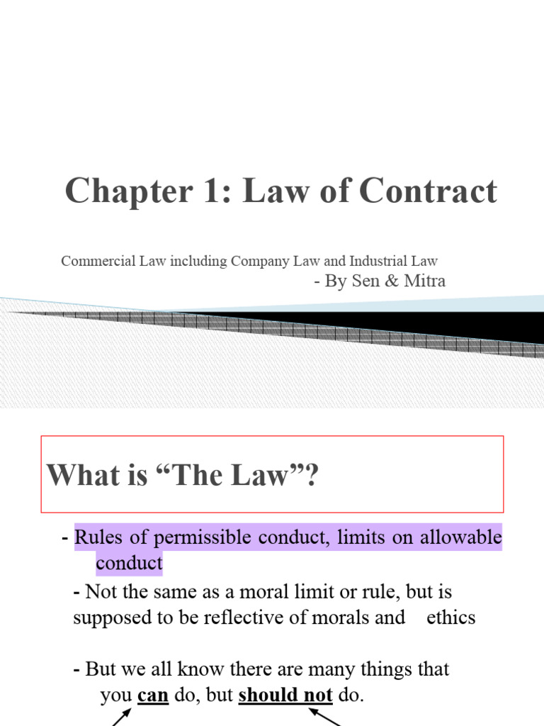Chapter One Law of Contract | PDF | Business Law | Private Law