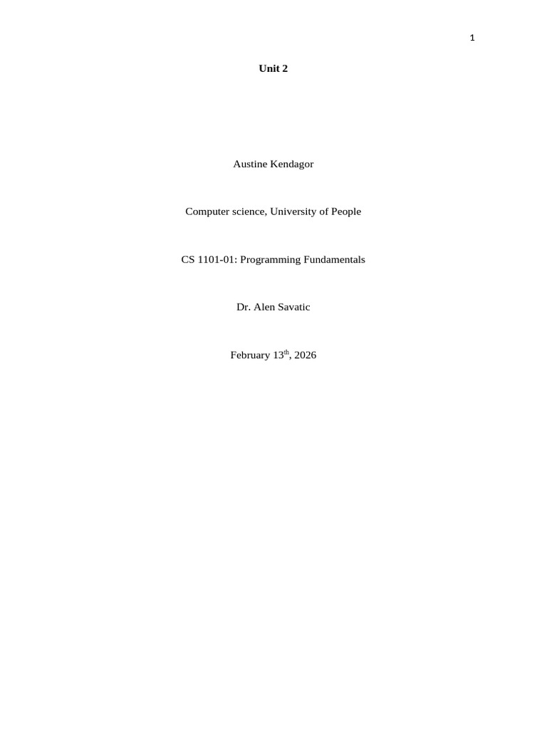CS 1101 01 Programming Assignment Unit 2 | PDF | Pi | Mathematics