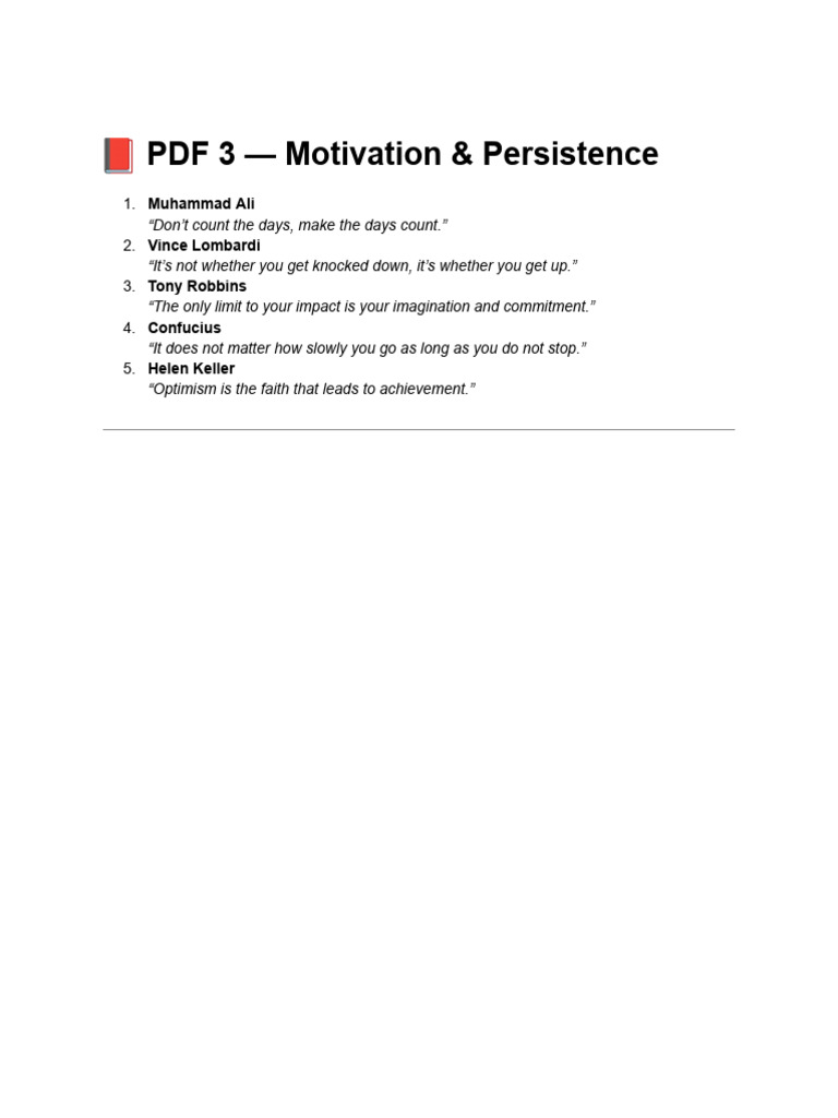 ? PDF 3 - Motivation & Persistence | PDF