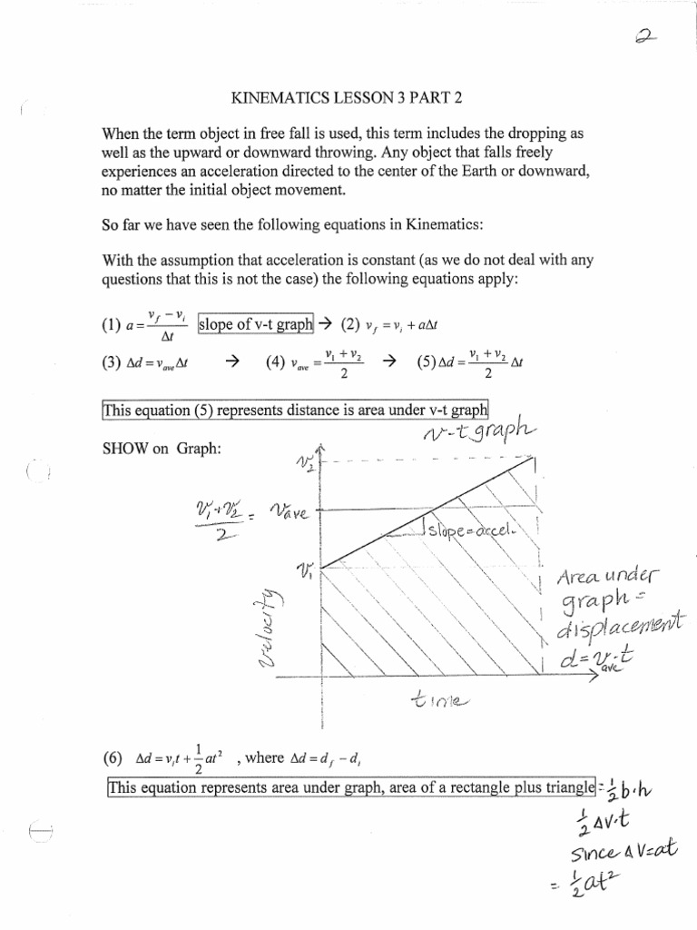 Kinematics Lesson 3 Part 2 | PDF