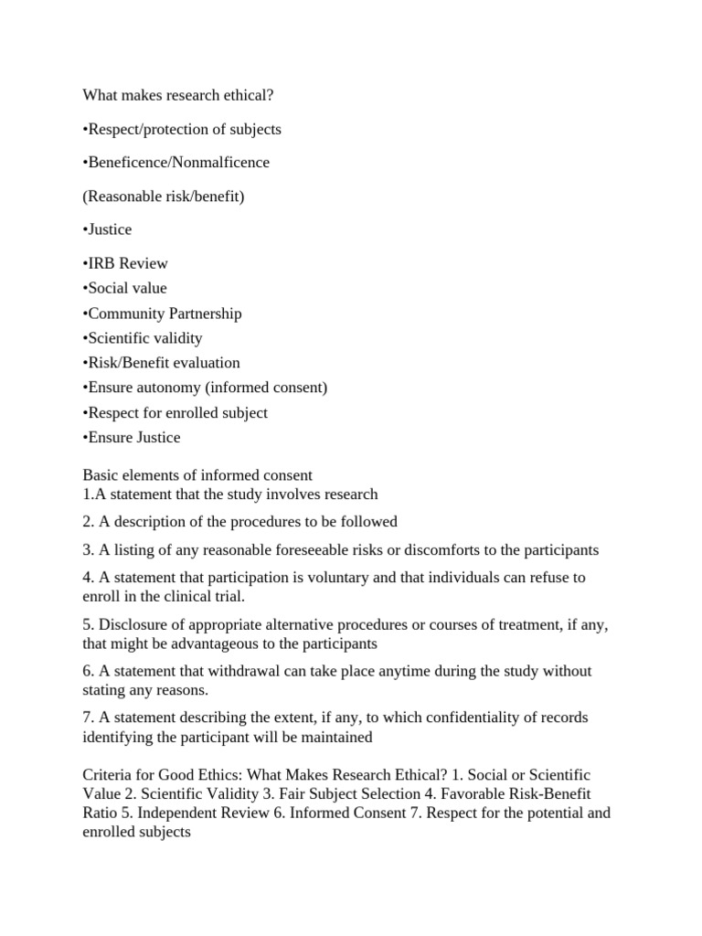 What Makes Research EthicalAUGUST2025 | PDF | Informed Consent | Health ...