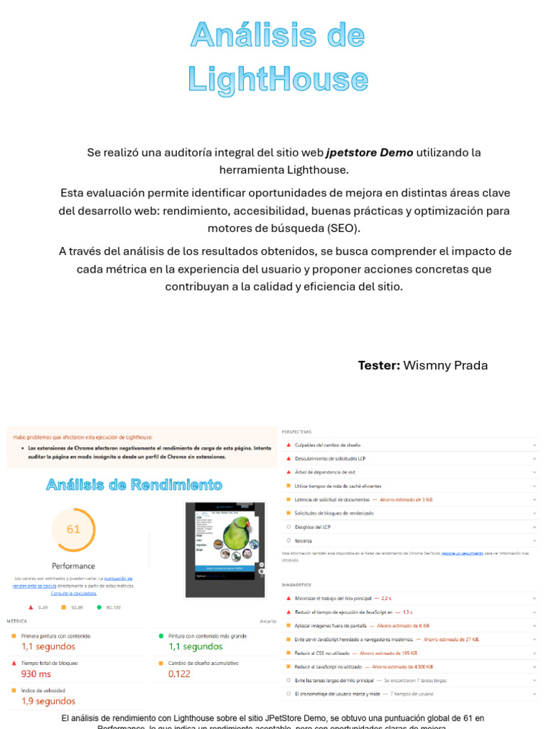 Analisis LightHouse | PDF | Posicionamiento en buscadores | Informática