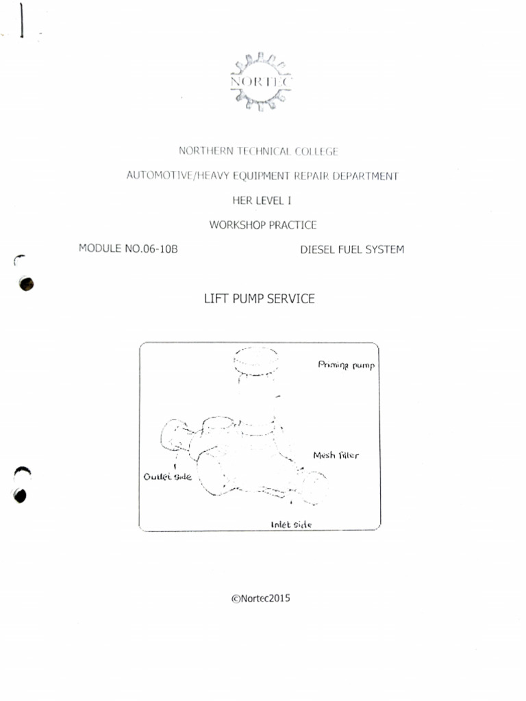 Workshop Practice Handout | PDF | Pump | Internal Combustion Engine
