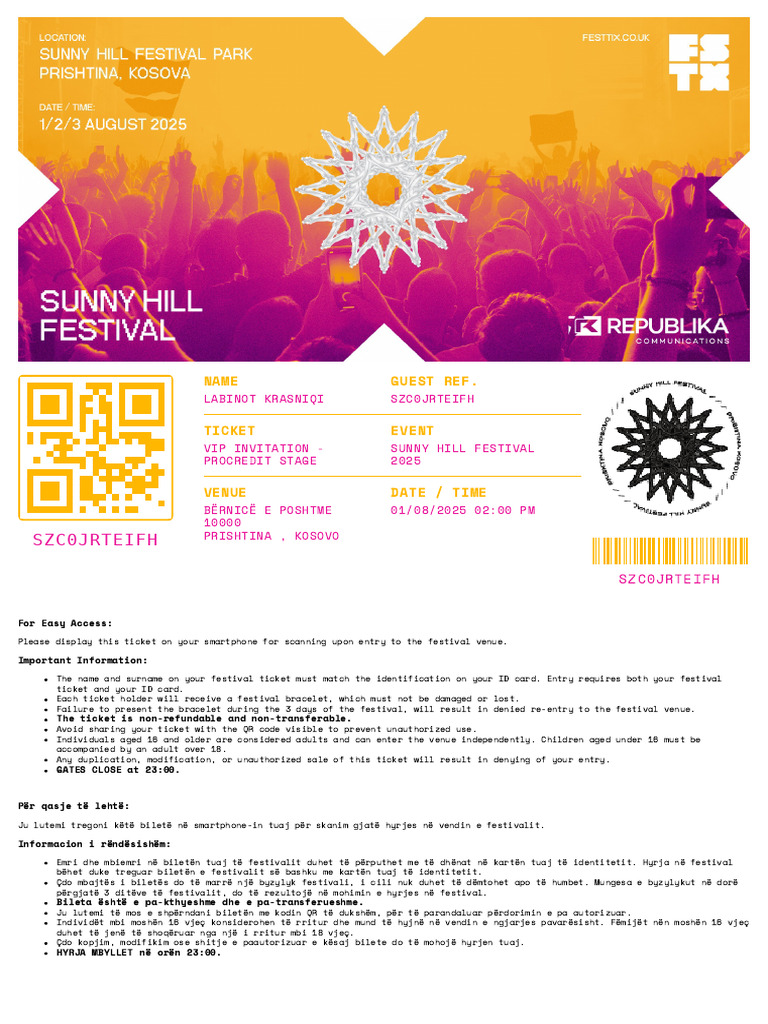 VIP Ticket SH | PDF