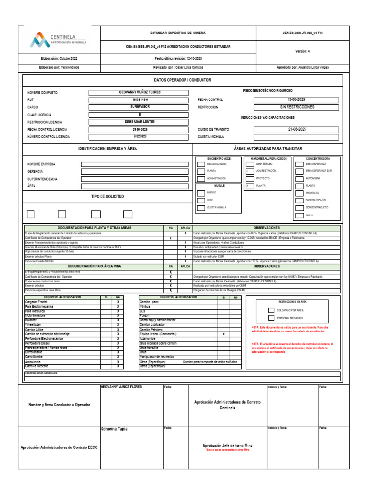 Formulario F12 | PDF | Camión | Minería