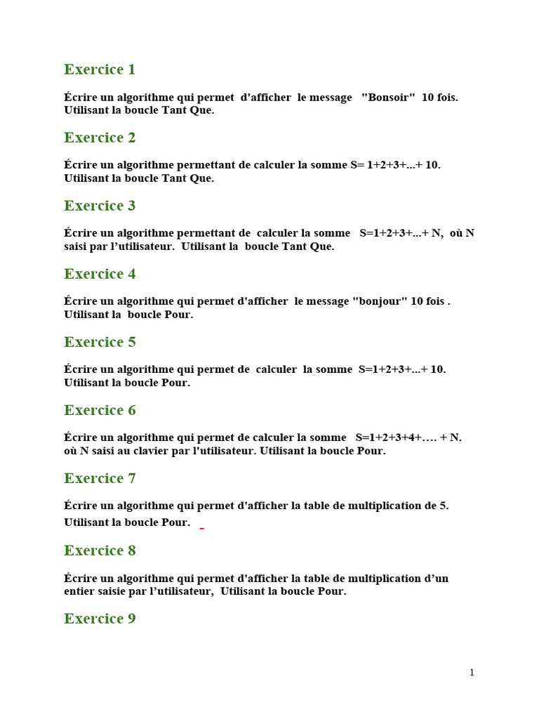 Exercice 1 | PDF