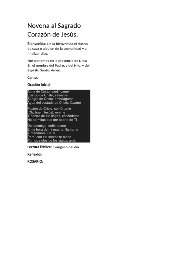 Novena Al Sagrado Corazón de Jesús | PDF