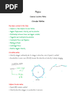 Chapter 16: Circular Motion Notes | PDF | Acceleration | Angle