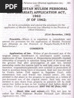 West Punjab Muslim Personal Law Application Act 1962