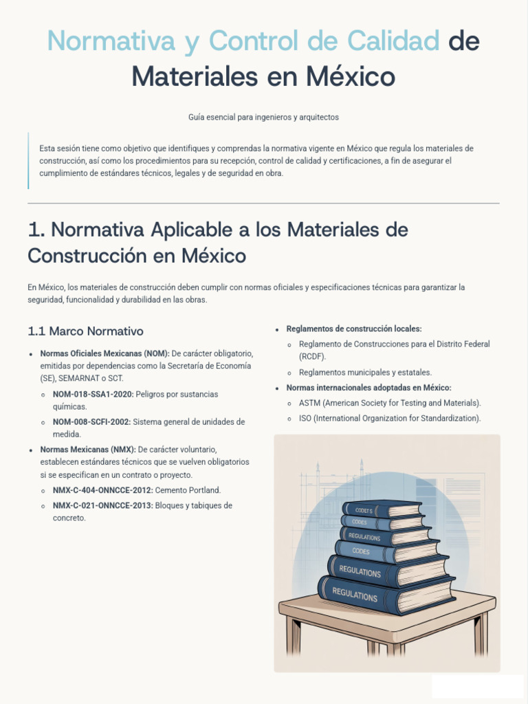 3 Normativa y Control de Calidad de Materiales en Mexico | PDF