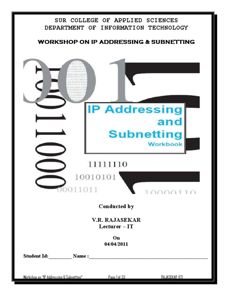 IP Addressing and Subnetting Workshop | PDF | Ip Address | Network ...