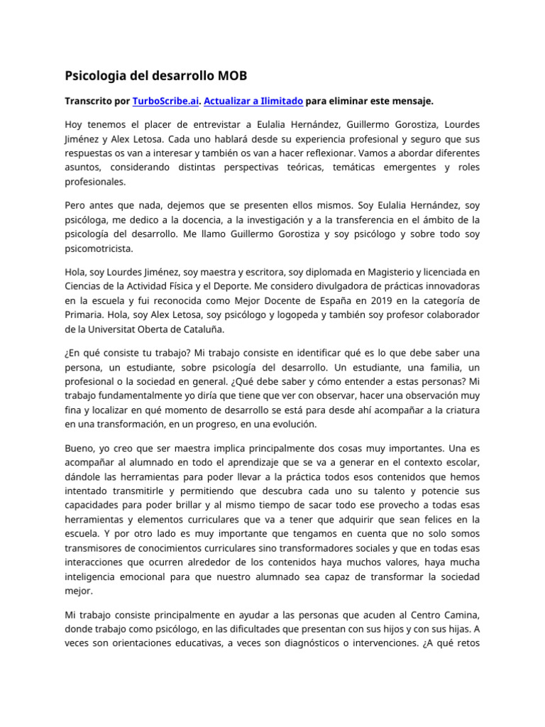 Psicologia Del Desarrollo MOB | PDF | Sicología | Aprendizaje