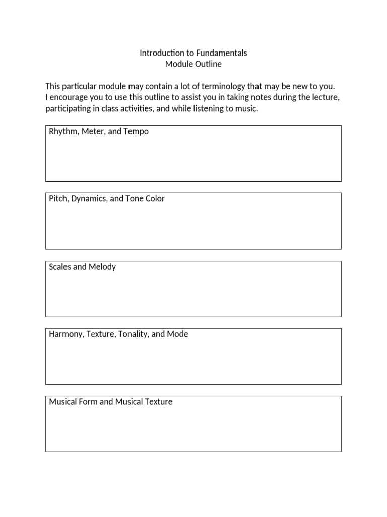 Fundamentals Module Outline-1 | PDF
