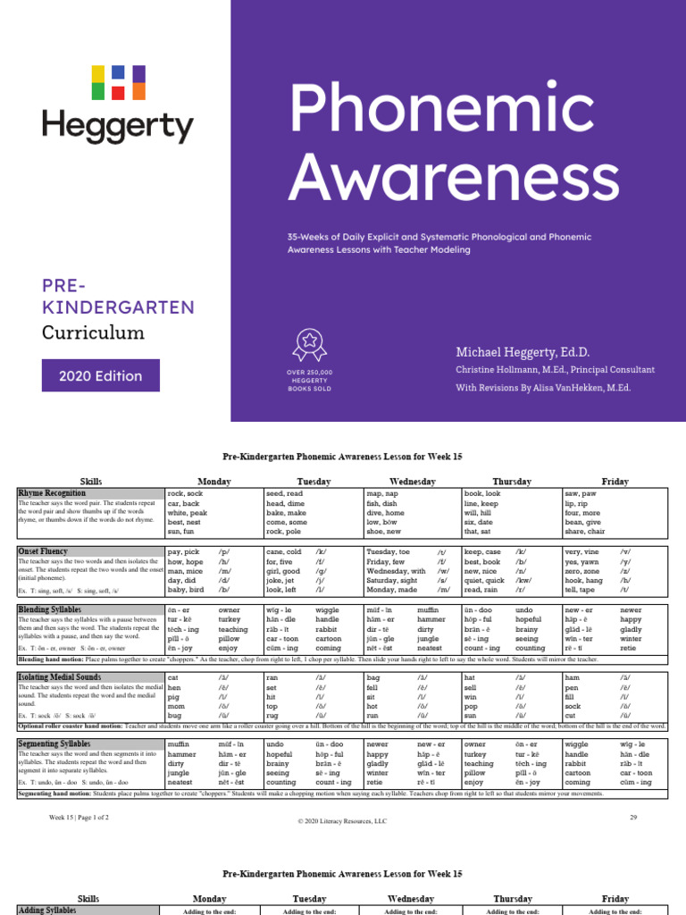 Purple Book Heggerty | PDF | Syllable | Linguistics