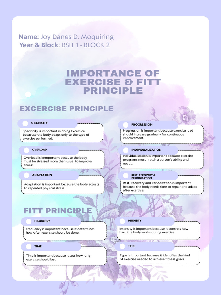Importance of Exercise FITT Principle 20260201 191443 0000 | PDF