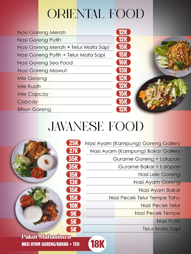 Menu Cafe Gallery Baru | PDF