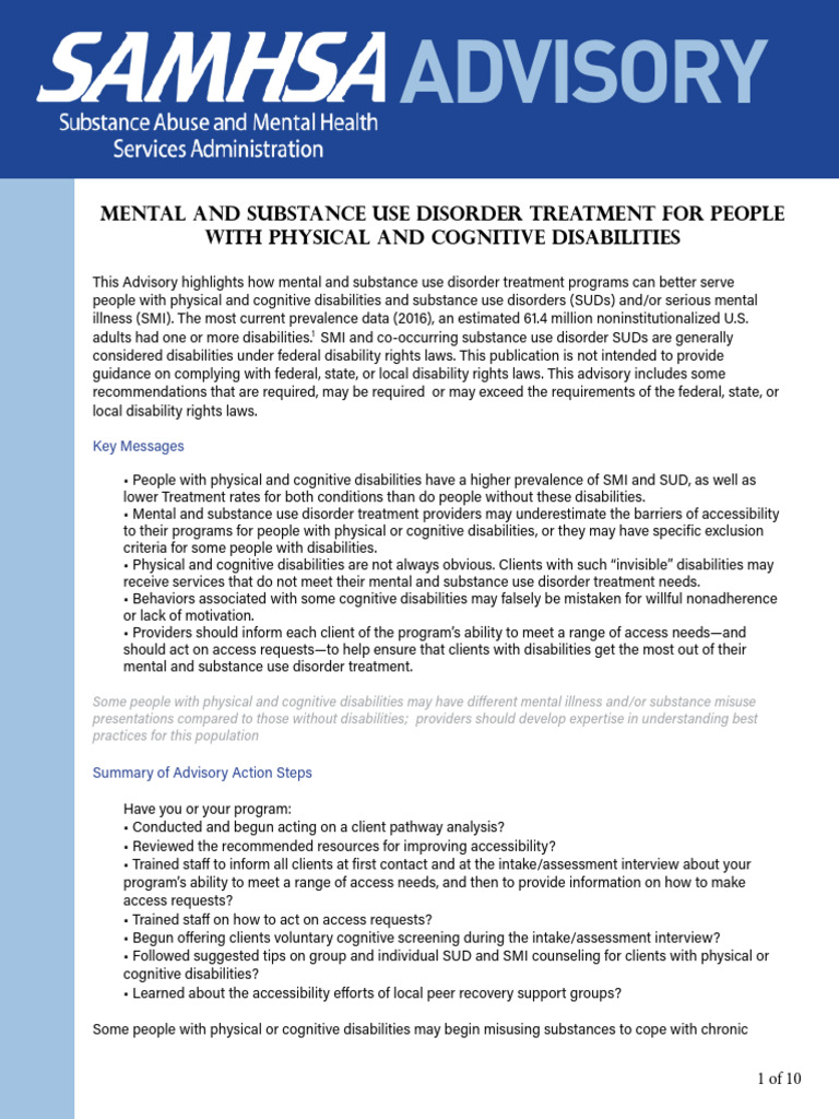 Mental and Substance Use Disorder Treatment For People - SAMSHA ...