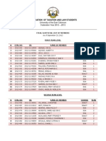 ATLAS' Official List of Members for Federation Year 2012-2013